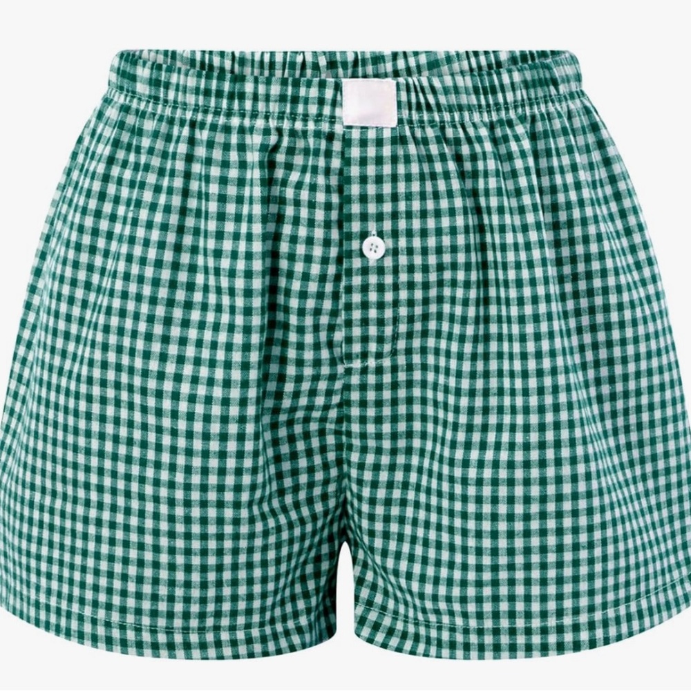 Green Checkered Boxer Shorts fits like XS